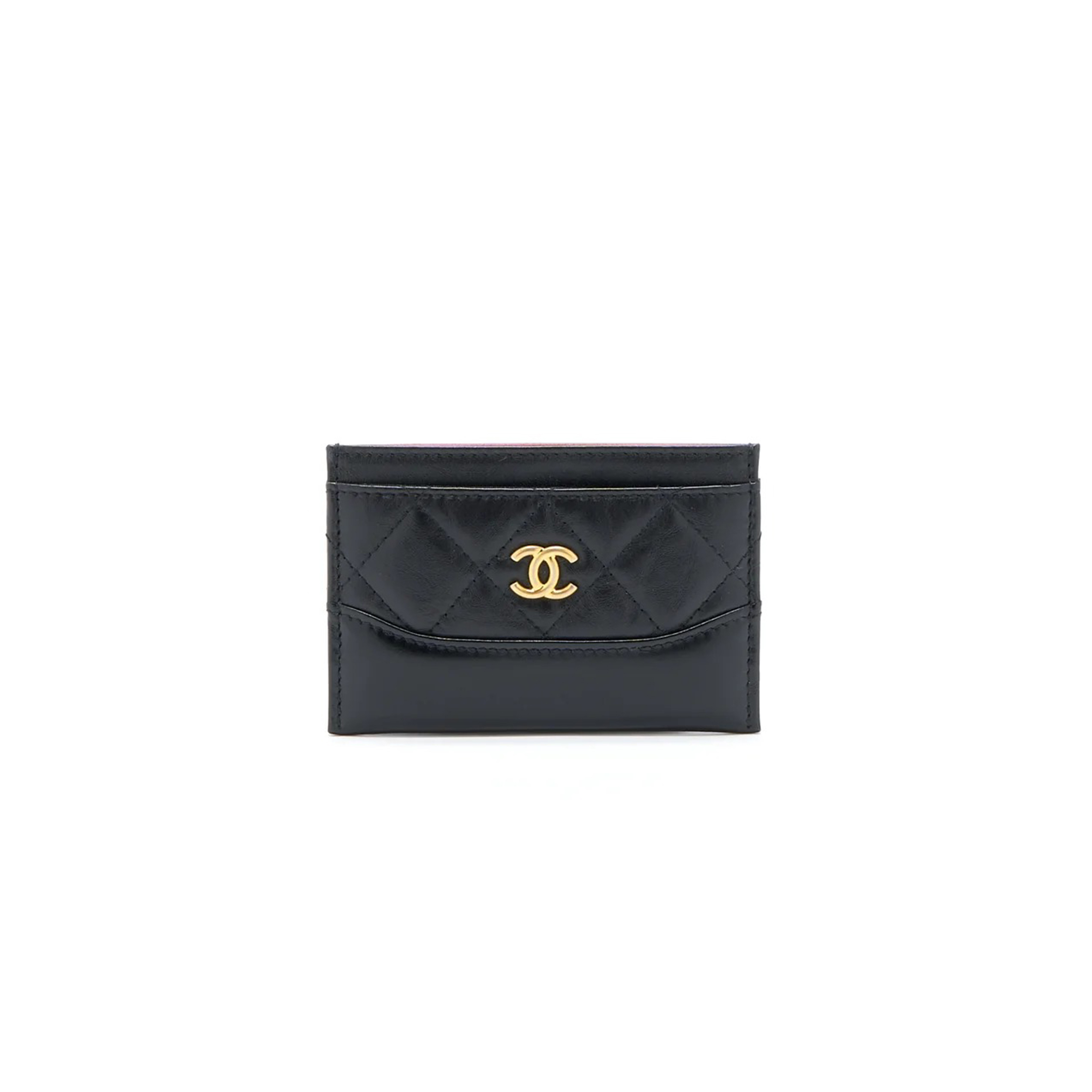 CHANEL MASTER GABRIELLE CARD HOLDER AGED CALFSKIN BLACK GHW (11*8cm) 